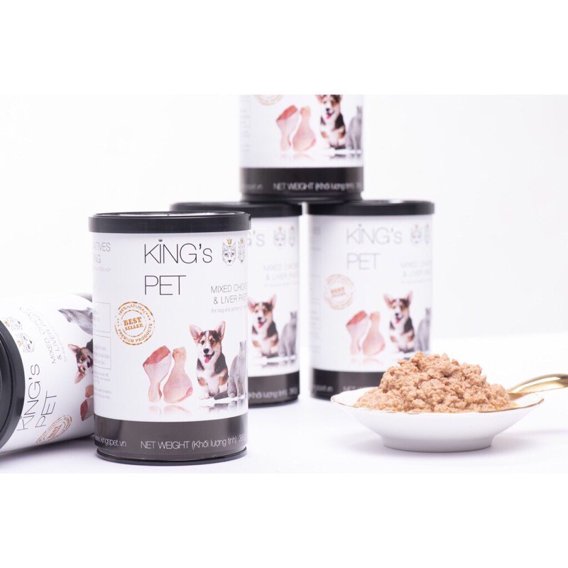 Pate Lon King's Pet Gà &amp; Cá Cho Chó Mèo 380gr