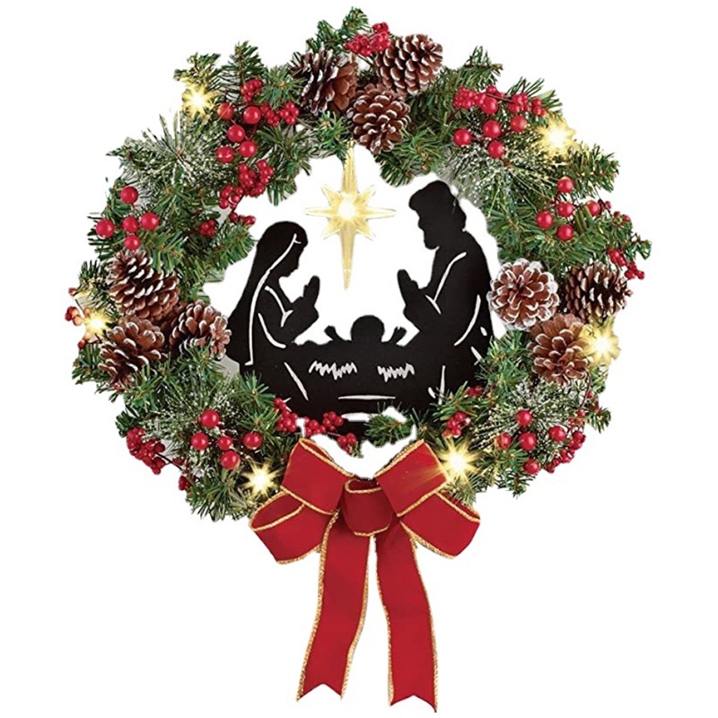 Cửa sổ Trang trí cửa trước Đồ trang trí treo Trang trí vòng hoa hàng ngày Vòng hoa Giáng sinh Trang trí nhà cửa Giáng sinh 2023 Đồ trang trí vòng hoa Giáng sinh Công nghệ thiêng liêng