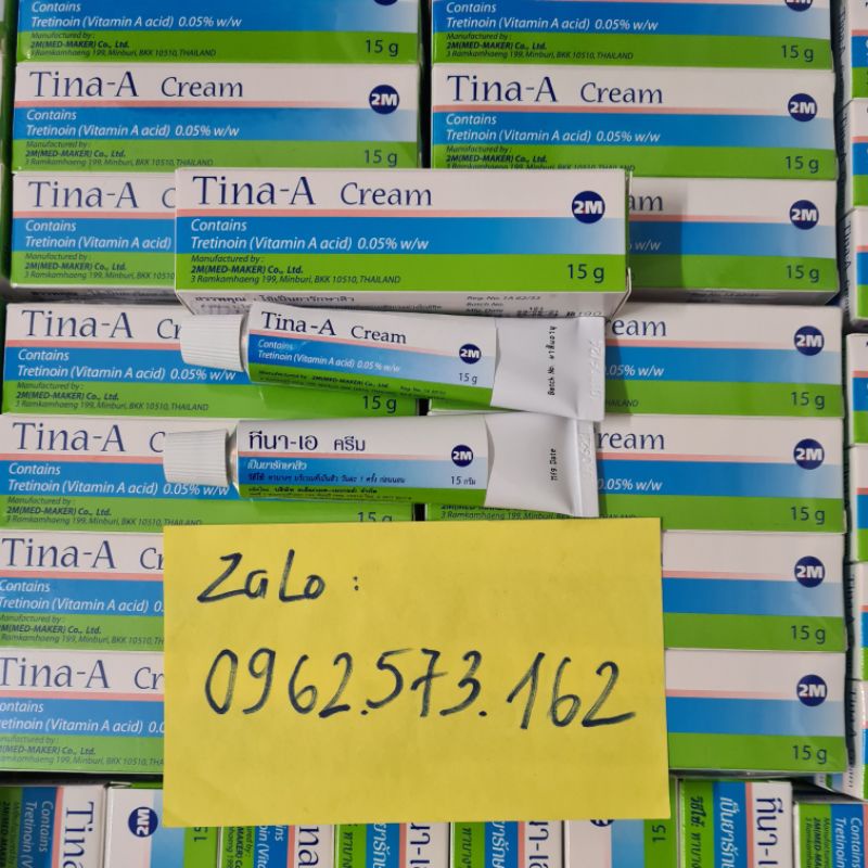 (15g) Tina - A Tretinoin 0.05% Thái Lan - Retin A mới , acnetina mới - Kem dưỡng da mụn, chống lão hóa