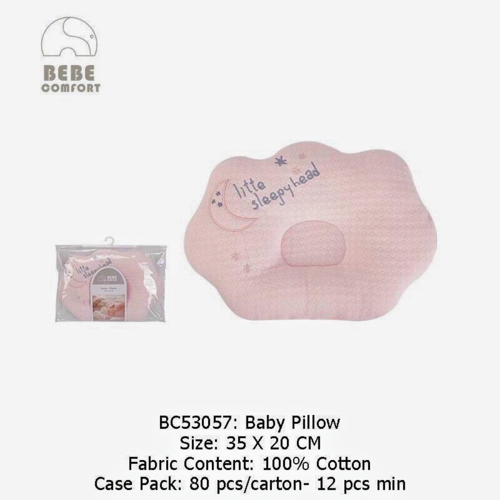 Gối Lõm Cotton Bông Bebe Comfort Hỗ Trợ Chống Méo Bẹt Đầu Cho Bé Sơ Sinh (được lựa màu)