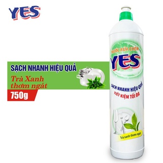 Nước rửa chén yes 750g hương trà xanh/chanh