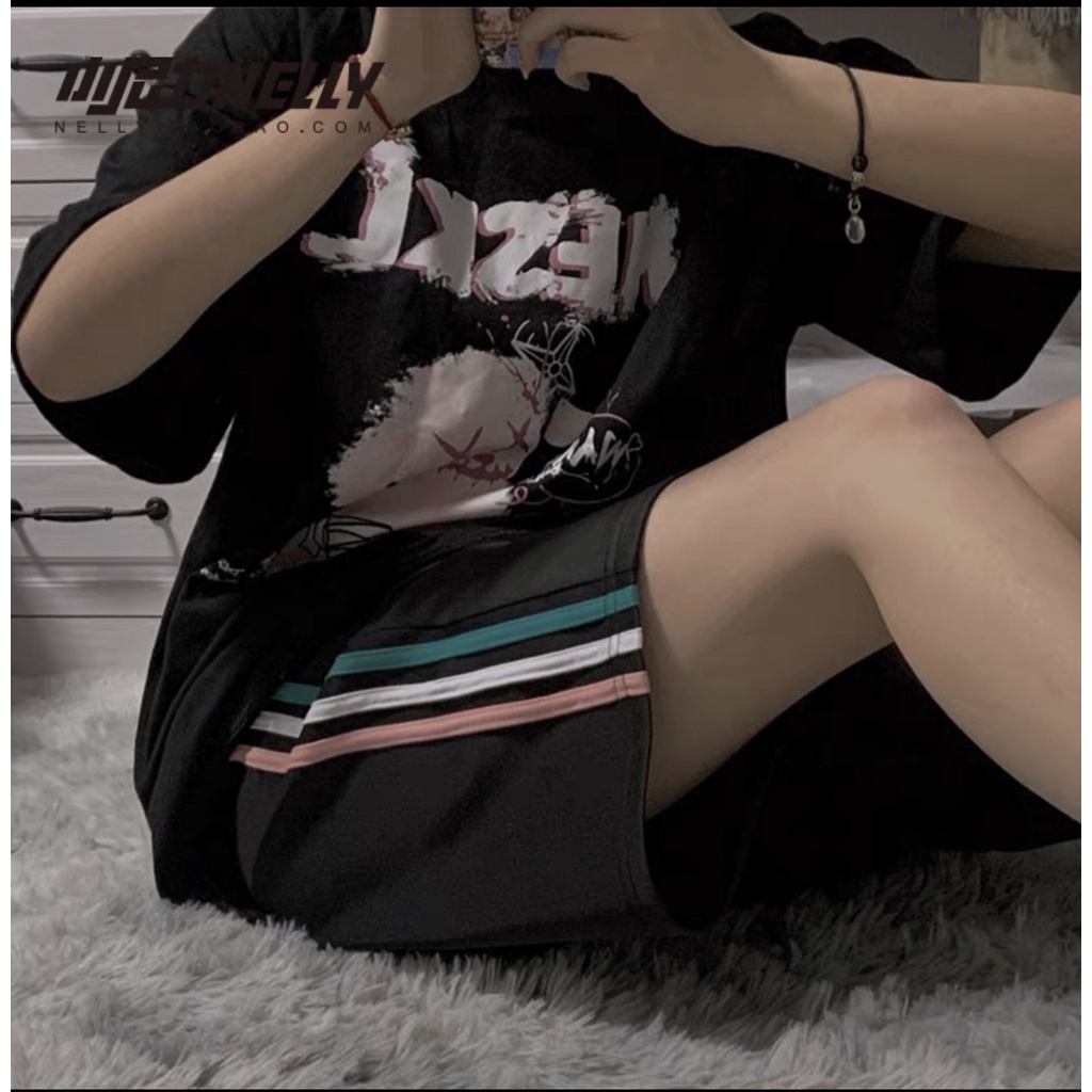 Quần short unisex 3 sọc màu - Sooc đùi thun thể thao học sinh phong cách năng động hàn quốc đẹp ulzzang