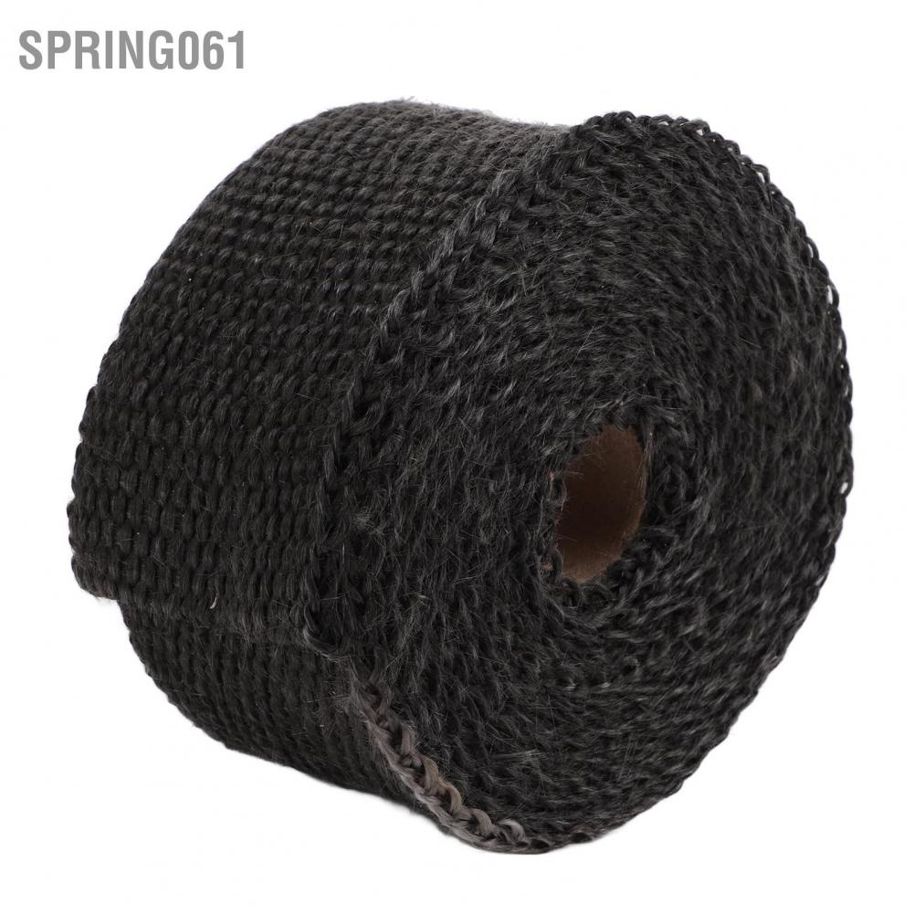 Spring061 Black Exhaust Heat Wrap Roll for Motorcycle Fiberglass Shield Tape Car