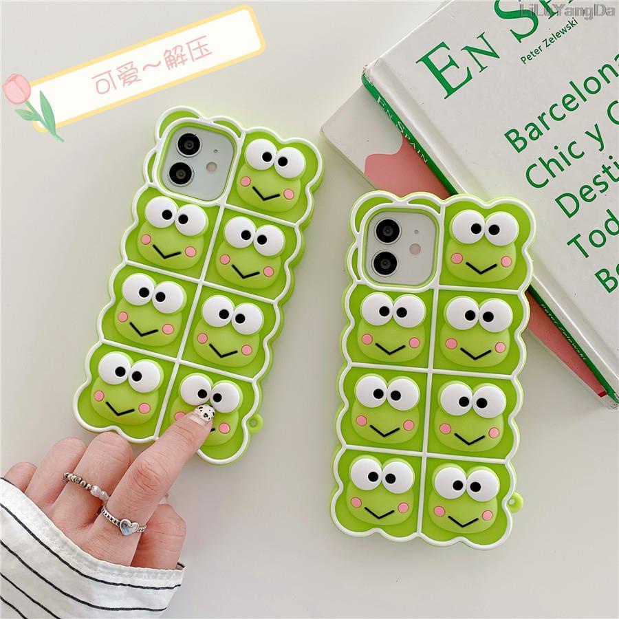 Ốp Điện Thoại Silicon Mềm Hình Ếch KeroKeroKeroppi Cho iPhone 6 6s 7 8 Plus X XR XS 11 12 13 14 Pro Max SE 2020