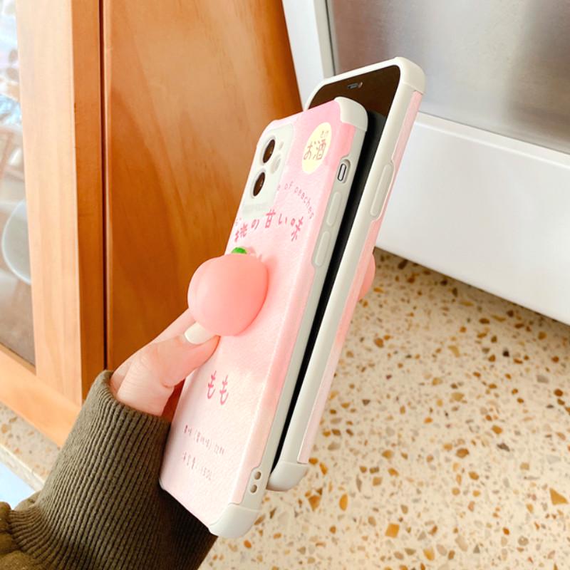 Ốp Điện Thoại Chống Sốc In Hình Quả Đào Hồng 3d Cho Iphone 12 11 Pro Max X Xs Max Xr 8 7 Plus | BigBuy360 - bigbuy360.vn