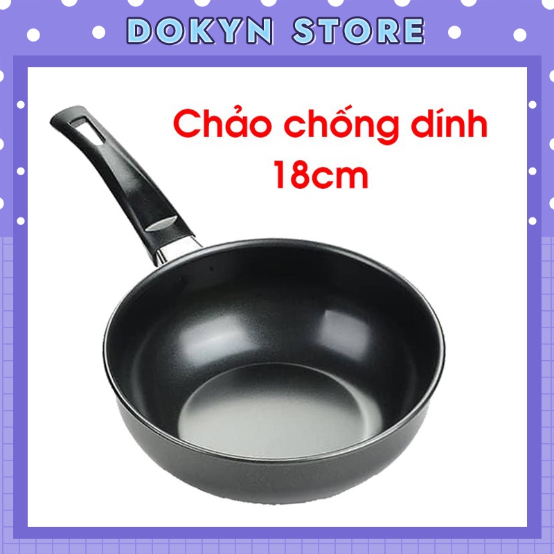 Chảo chống dính sâu lòng size 18cm hấp thụ nhiệt nhanh thích hợp với mọi loại bếp CCD01