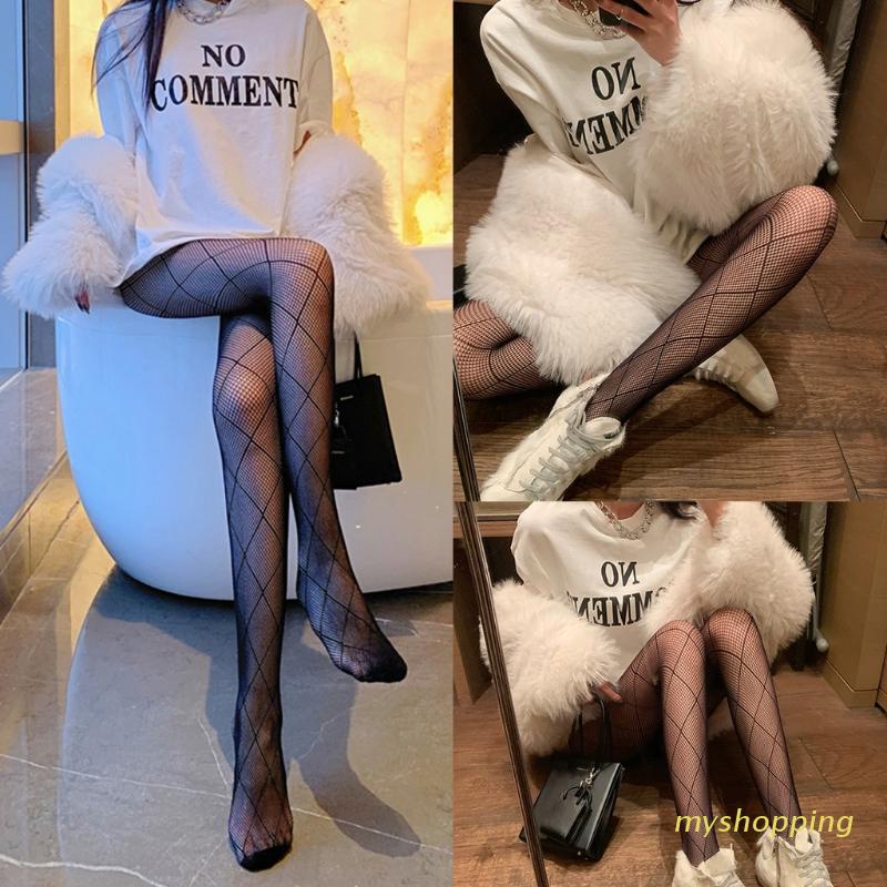 Quần tất lưới màu đen phong cách gothic gợi cảm dành cho nữ