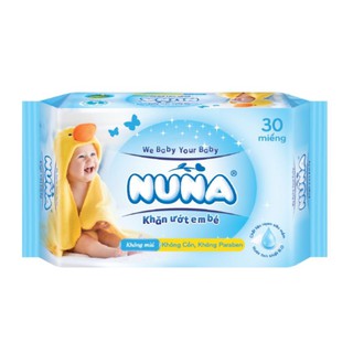 Khăn ướt em bé nuna 30 miếng - không mùi