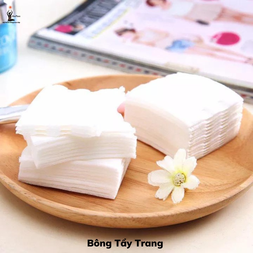 Bông tẩy trang 3 lớp 222 miếng Natural Cotton Pad - Siêu dày, siêu mềm mịn