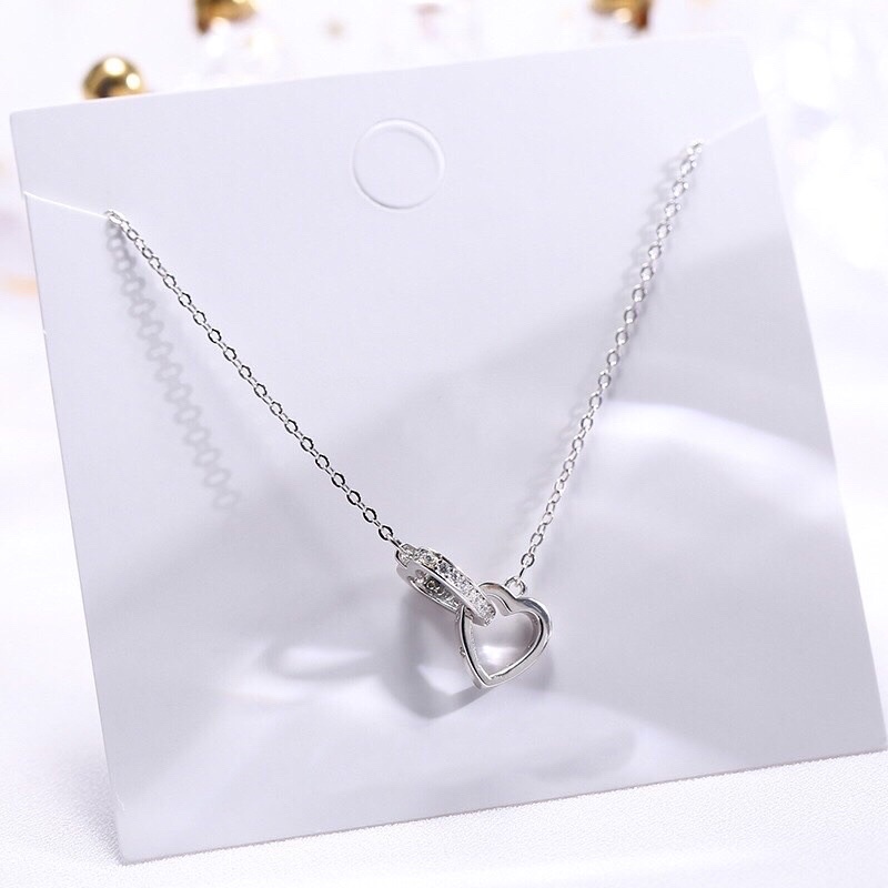 Dây chuyền nữ bạc, Vòng cổ kiểu dáng hai trái tim lồng viền nhau