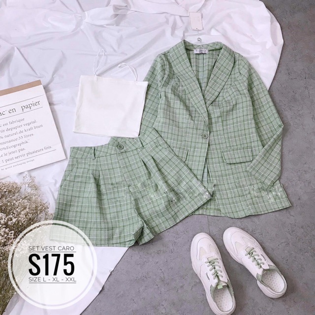 Bigsize Set vest caro S175 | BigBuy360 - bigbuy360.vn