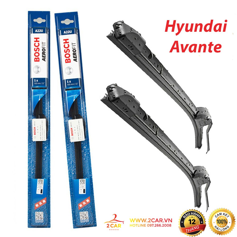 Gạt mưa xe Hyundai Avante gạt mềm không xương chính hãng Bosch ( Giá 1 đôi )