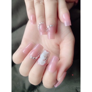 Bộ 24 móng tay giả đính đá kèm keo0