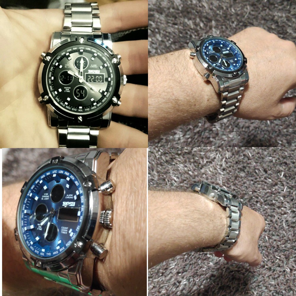 Đồng Hồ Đeo Tay Thời Trang Bằng Thép Không Gỉ Chống Nước Dành Cho Nam SKMEI