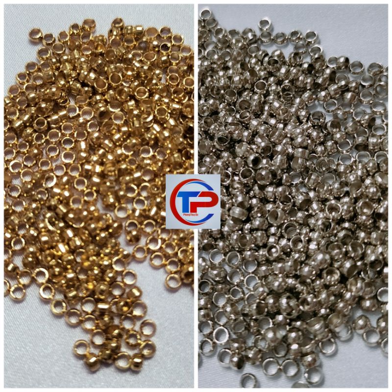 Bịch 10 hạt kẹp che đầu nút thắt dây làm vòng handmade 2li