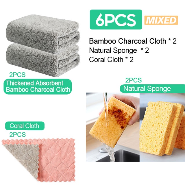Khăn Lau Bếp / Khăn Lau Tay / Khăn Lau Chén Dĩa Bằng Vải Lông Cừu San Hô Siêu Thấm Hút Không Dính Hai Lớp JP5