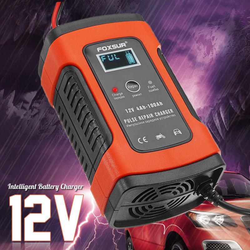Máy sạc bình ắc quy 12V 5A - 100AH FOXSUR, SẠC NHANH có chức năng khử sunfat sạc ắc quy xe máy ô tô màu ngẫu nhiên