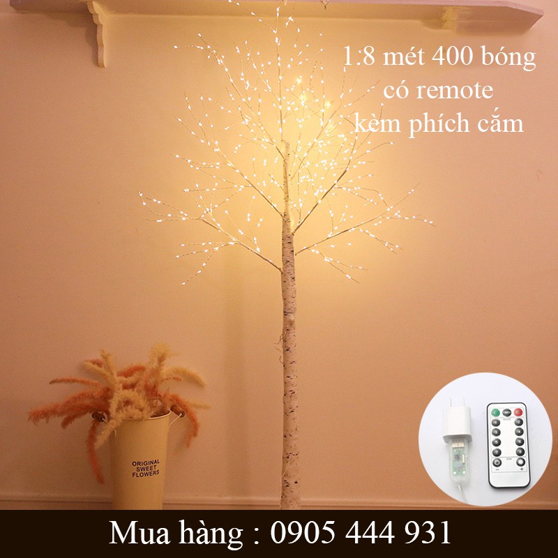 Đèn trang trí Tết nhà cửa hình dáng cây Bạch Dương  cao 60cm