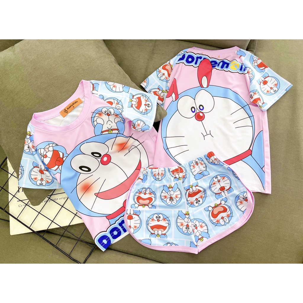 Đồ Bộ Cho Bé Gái  9-43 Kg Set Quần Đùi Áo Cộc Tay Trẻ Em Thun Lạnh In Hoạt Hình 3D Bền Đẹp Size Nhí Đại Homie Kids