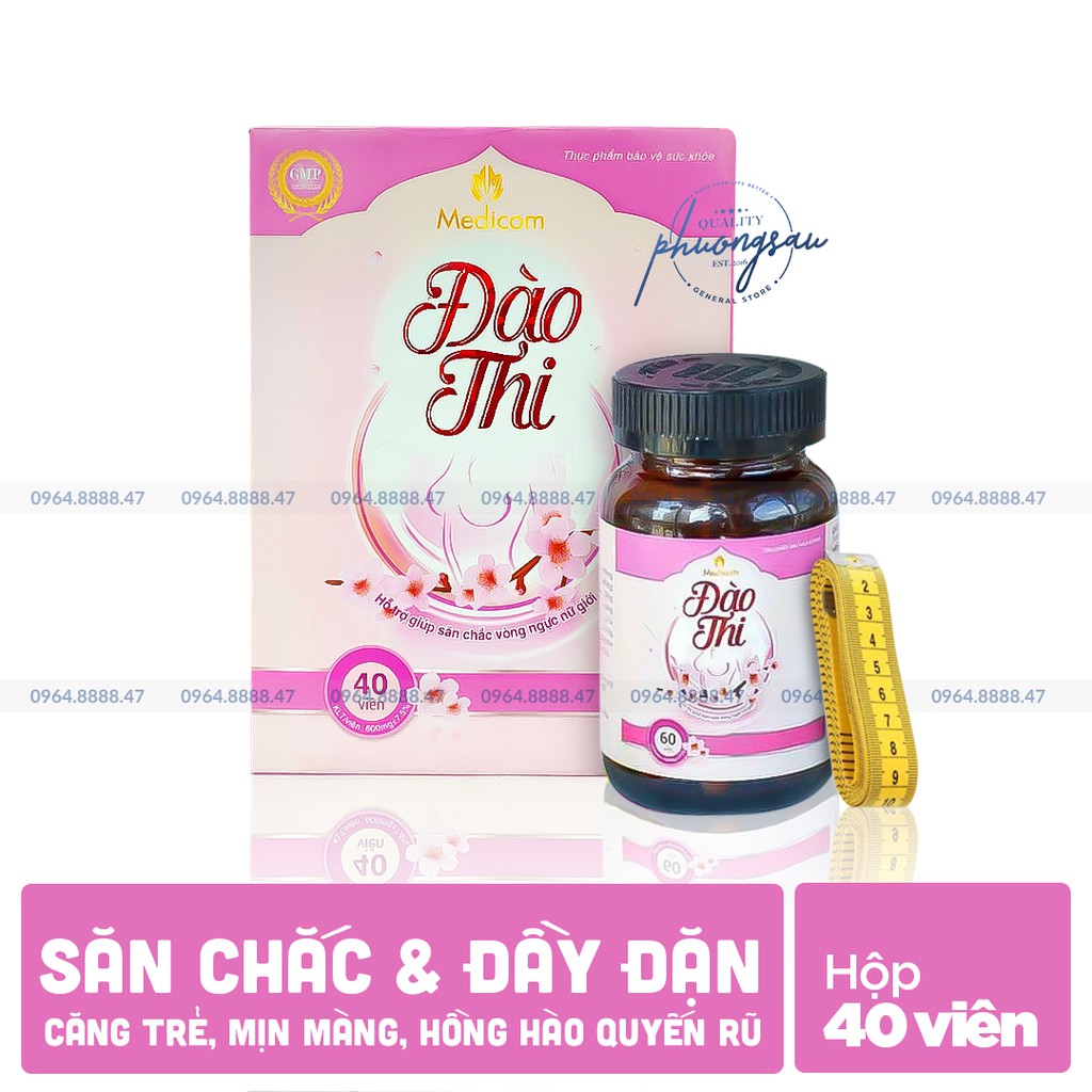 [CHÍNH HÃNG] Viên Uống Nở Ngực Đào Thi, Tăng Kích Thước V1 Tự Nhiên, Căng Tròn, Đầy Đặn, Hồng Hào Quyến Rũ