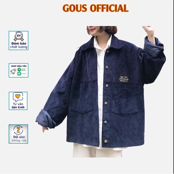 Áo Khoác Jacket Dáng Suông Chất Nhung Loại 1 Áo Khoác Nữ BROOKLYN From Rộng Unisex Trẻ Trung Cá Tính 1747
