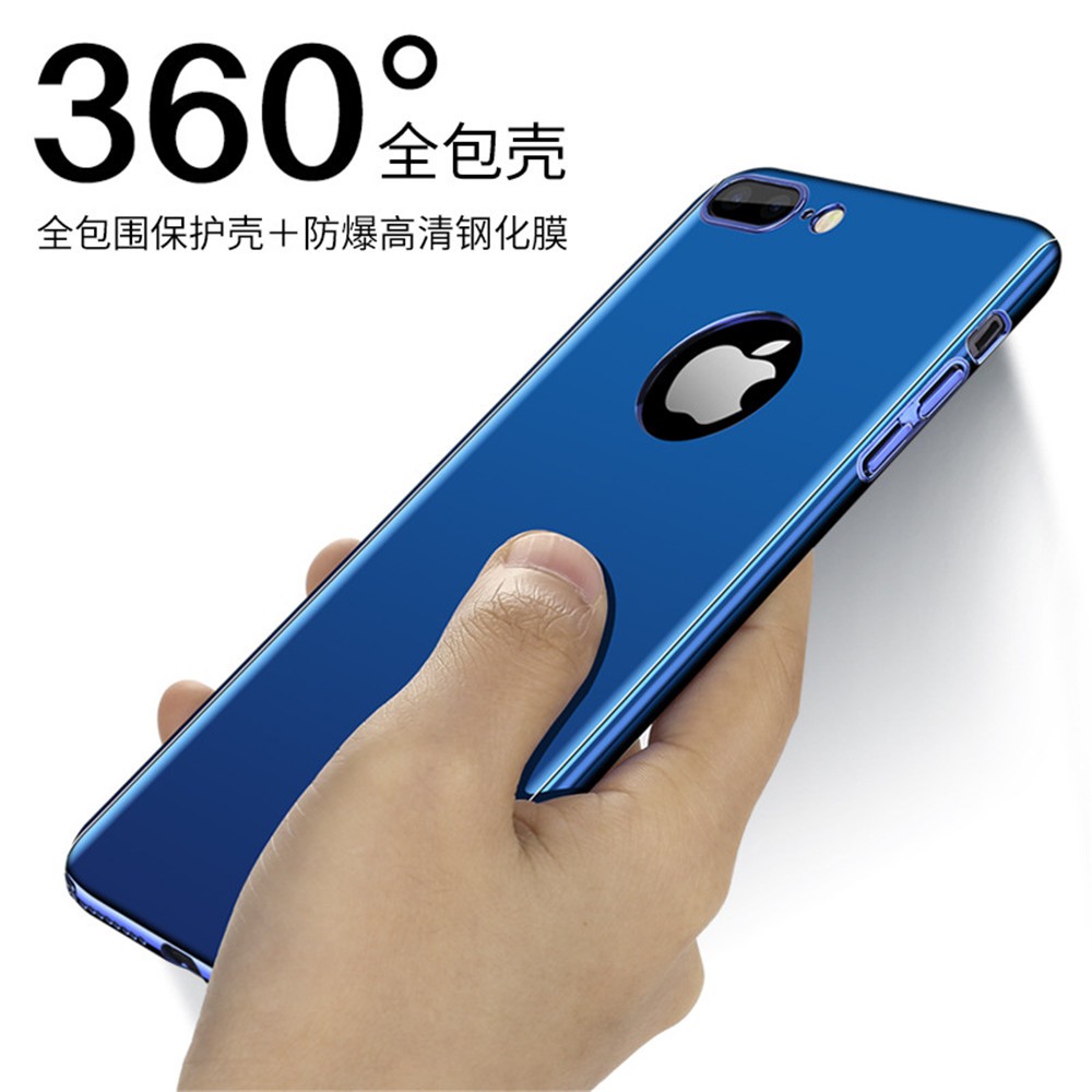 Ốp điện thoại PC cứng màu trơn tráng gương kiểu dáng thời trang bảo vệ toàn diện cho iPhone 6 6s Plus 360