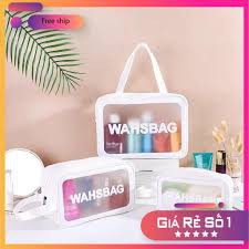 Sét 3 túi đựng mỹ phẩm trong suốt mẫu mới,sét 3 túi washbag
