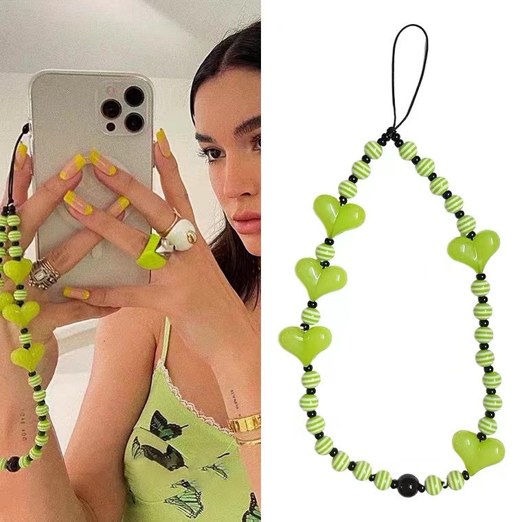 BLACKPINK JISOO Mobile Phone Strap Dây Đeo Điện Thoại Đính Hạt Pha Lê Hình Trái Tim/Hoa Hồng/Tròn Thời Trang