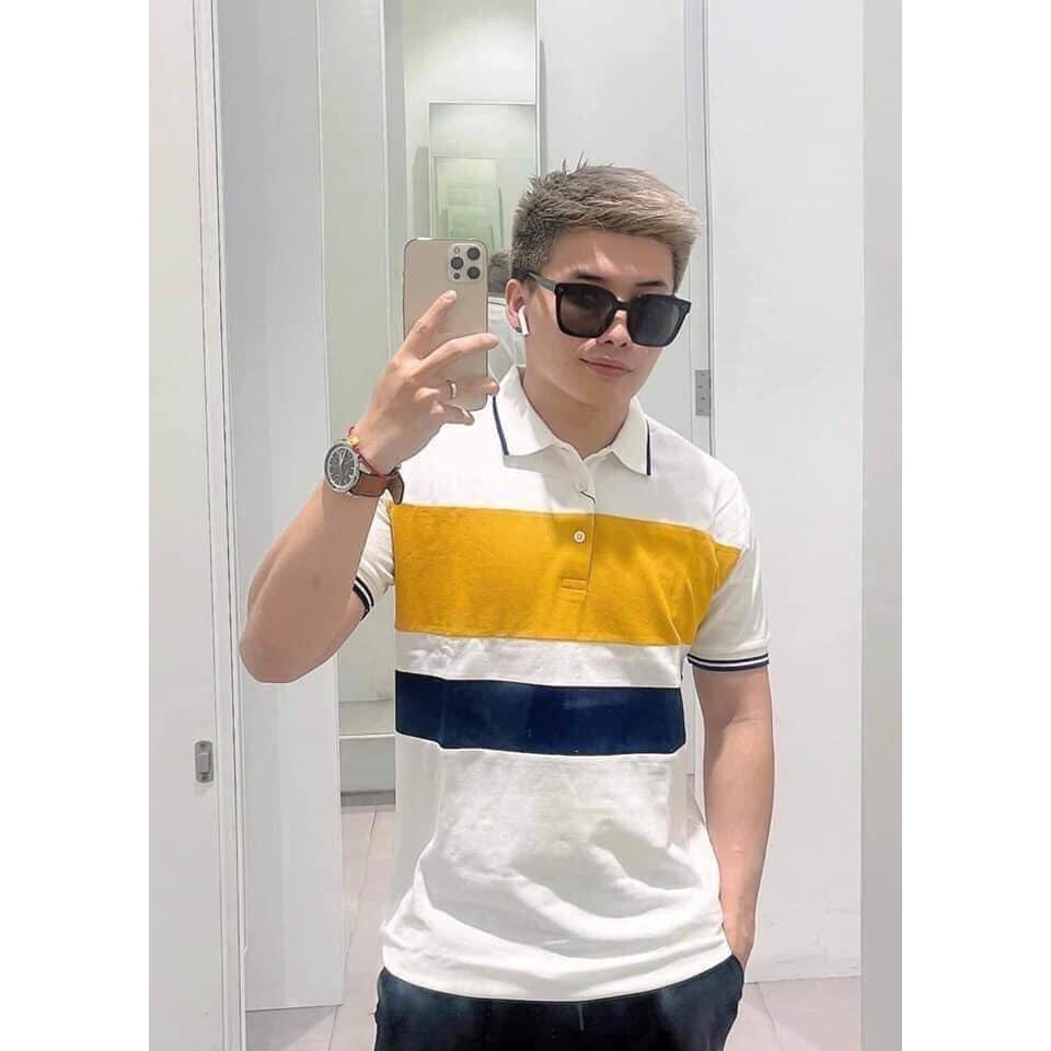 Áo Polo Trắng Phối Vàng, Áo Nam Có Cổ Phong Cách Trẻ Trung Mặc Là Đẹp | BigBuy360 - bigbuy360.vn