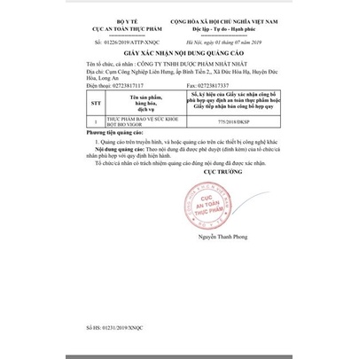 MEN VI SINH BIO VIGOR