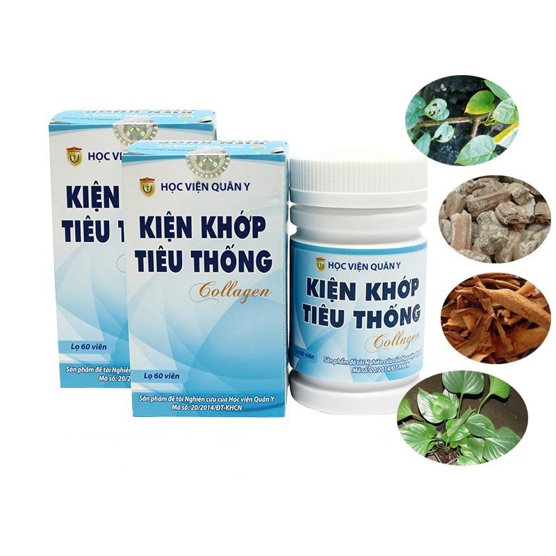 Kiện Khớp Tiêu Thống Collagen Học Viện Quân Y - Bổ can thận, kiện xương khớp (Hộp 60 viên) [Chính Hãng]