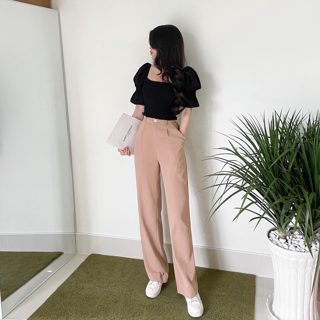 QUẦN TÂY SUÔNG XẾP LY ZAREEN TRS17 NÂU