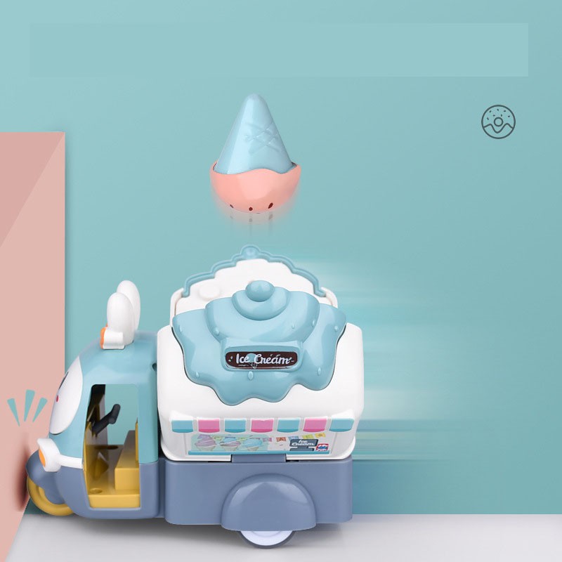 Đồ chơi xe chở kem - bất ngờ cho bé khi xe đụng mạnh vô tường mới nhất 2021