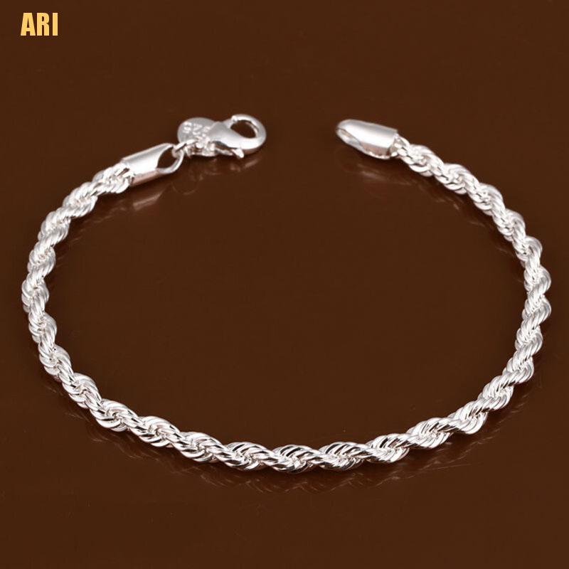 Vòng Tay Mạ Bạc Dạng Xoắn Thời Trang Cho Cặp Đôi