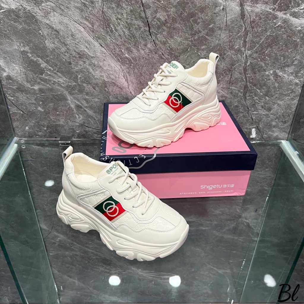 Giày nữ giày thể thao nâng đế hàng qccc chất da mềm siêu xịn Hàng full box bill