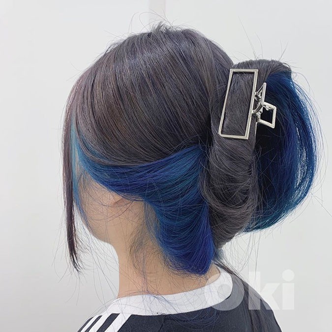 thuốc nhuộm tóc màu xanh dương+ tặng kèm trợ nhuộm