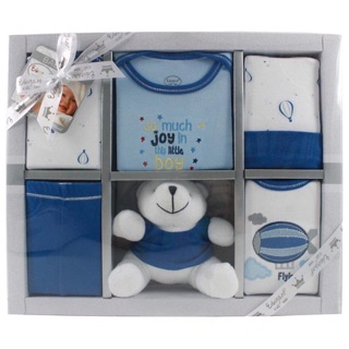 Set quà tặng sơ sinh 6 món kèm thú