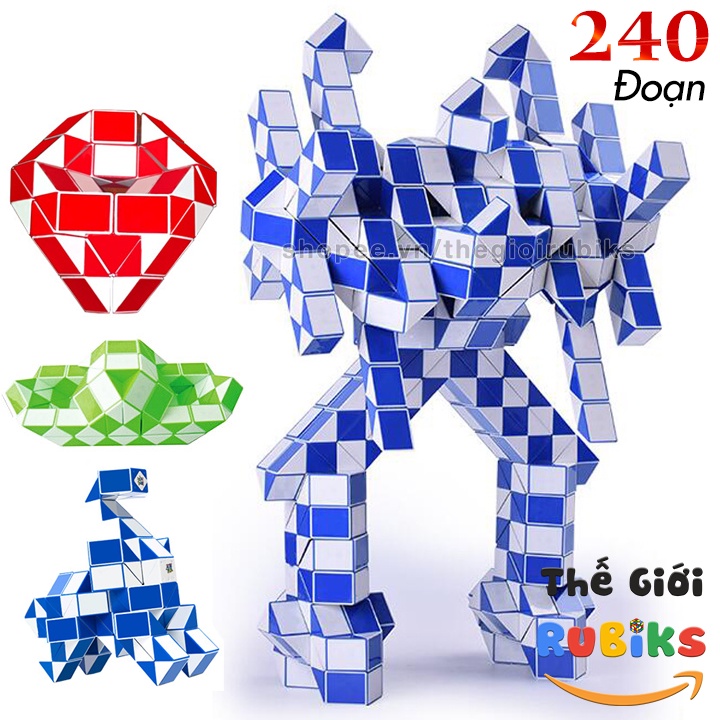 Rubik Rắn Snake 96 / 108 / 144 / 240 Đoạn. Rubik Biến Thể Dây Siêu Dài.