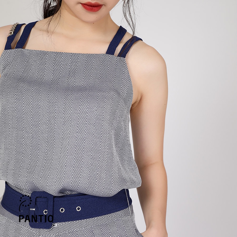 Áo sơ mi chất liệu cotton họa tiết sọc vằn thiết kế 2 dây đặc biệt BAS32150 - PANTIO