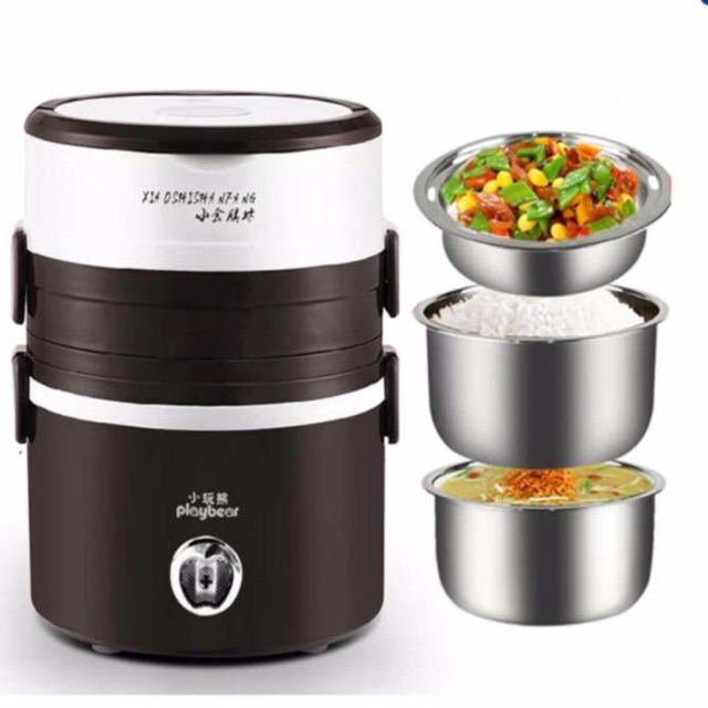 Cặp lồng ủ cơm cắm điện 3 tầng+ có thể nấu cơm