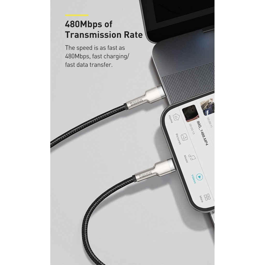 Cáp Sạc Nhanh Baseus Metal Data Cable-Dây Sạc Nhanh PD 20W Type-C to Cho IP- Bảo Hành 12T