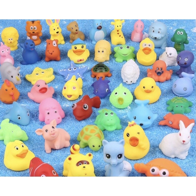 Set 3-8 Con vật ngộ nghĩnh có kèn bóp kêu chút chít an toàn cho bé
