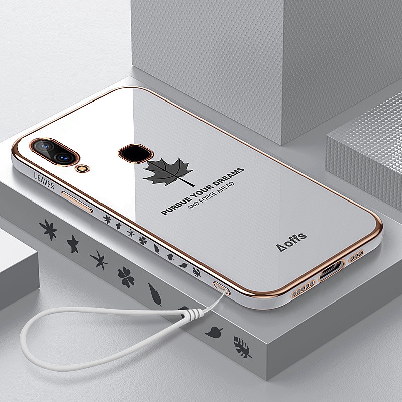 ốp lưng điện thoại mạ sang trọng tương thích với Cho VIVO V7 Plus V9 V15 Pro V17 V11 V11Pro Vỏ silicon mềm TPU có dây buộc case