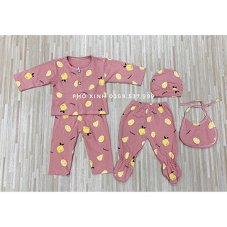 Set sơ sinh 5 chi tiết dễ thương 3-6kg