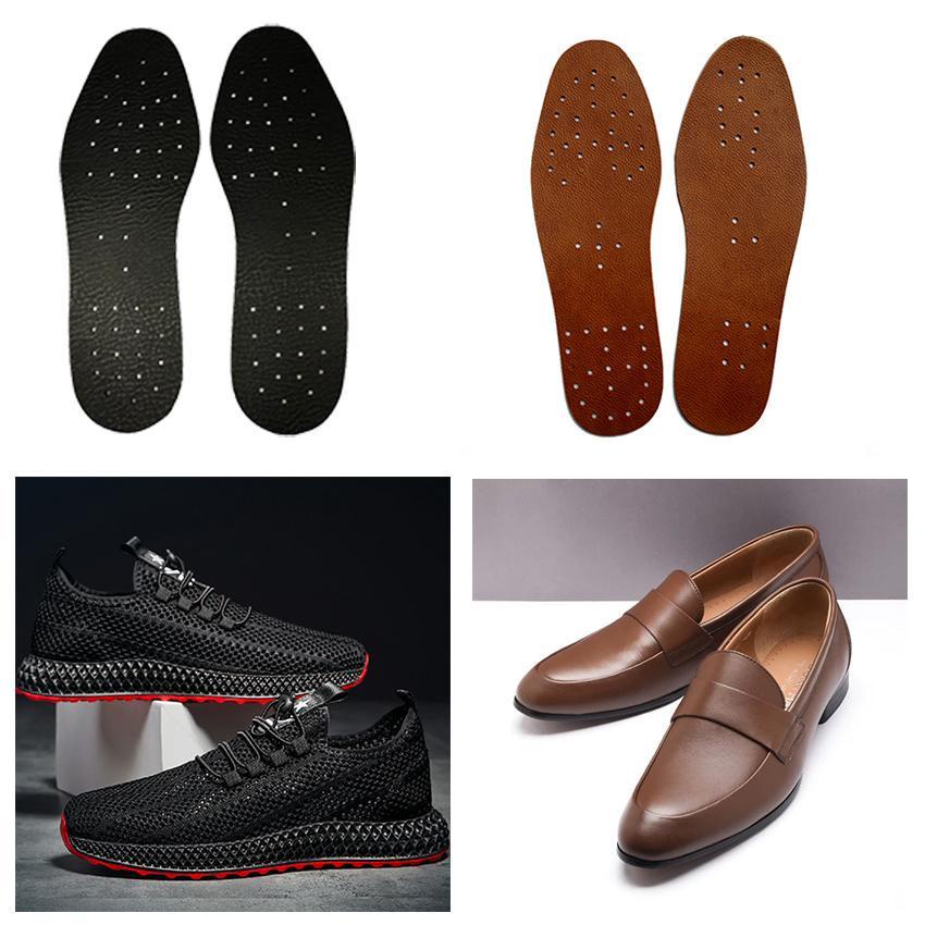 Lót giày da nam khử mùi cao cấp mang êm chân - Miếng lót giày da bò thật đi giày tây, thể thao, giày sneaker màu đen da