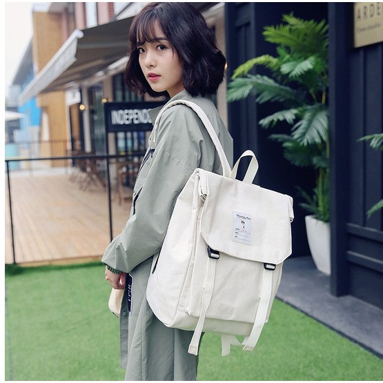 [ OOTD ][SALE + FREESHIP]  Balo Hàn Quốc toyouth vải canvas cực đẹpCỰC HOT