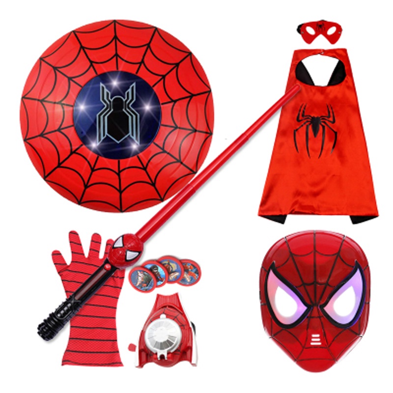 Bộ Áo Choàng Siêu Nhân Kiếm Khiên Găng Captain Ironman Spiderman Batman Cosplay - Bat Iron Spider man Nhện Dơi Cloak Set