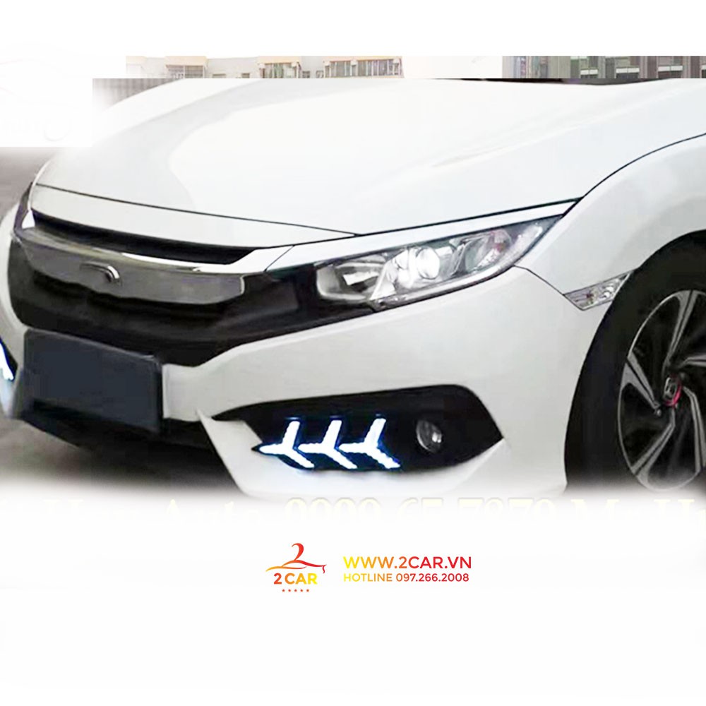 Độ đèn Led gầm xương cá phía trước HONDA CIVIC 2018 - 2019