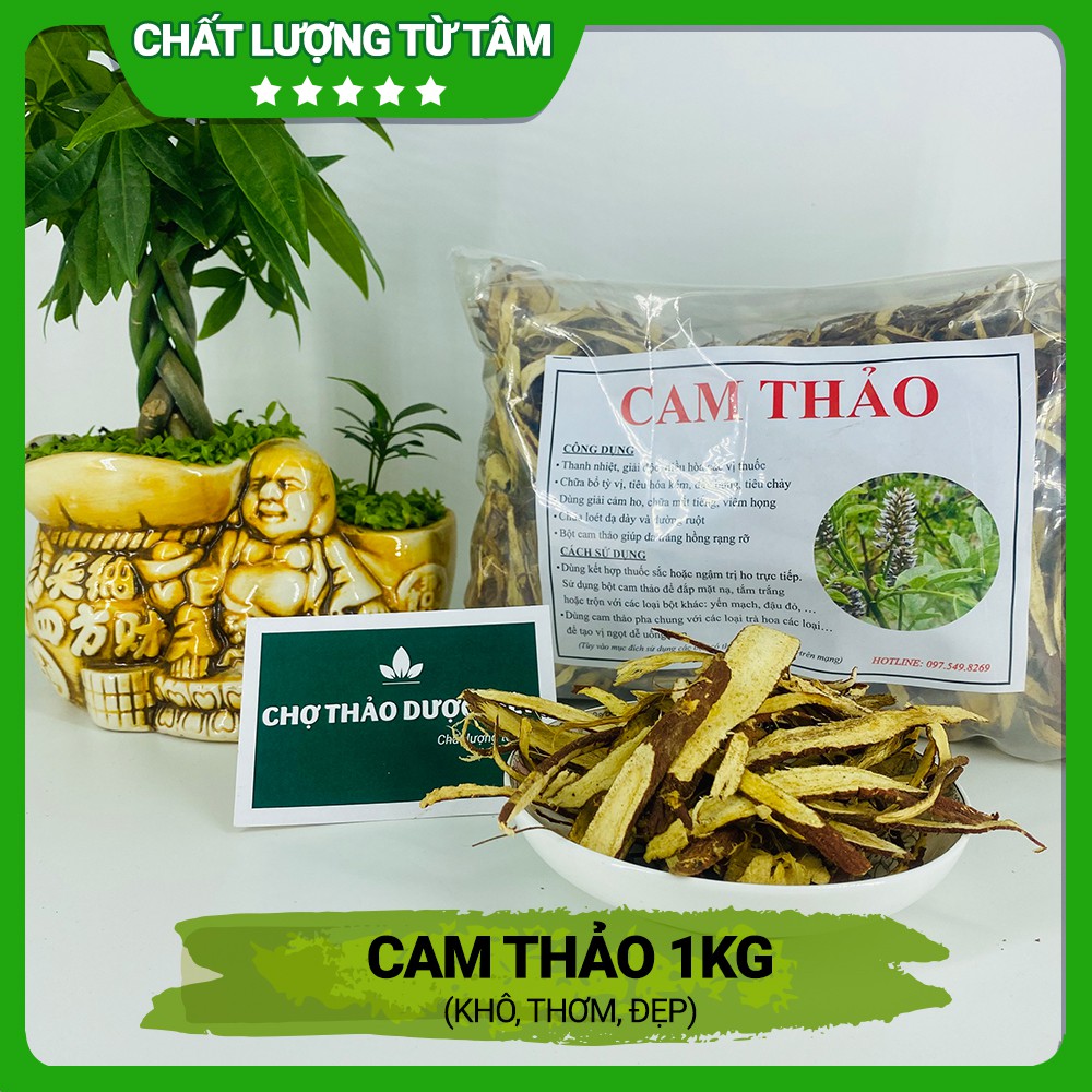 Cam thảo 1kg (Cam thảo lát khô, thơm, đẹp, thanh nhiệt, dưỡng nhan) - Chợ Thảo Dược Việt