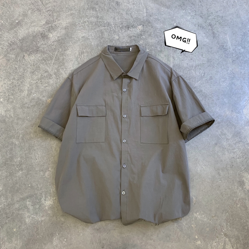 Áo  sơ mi tay ngắn dáng rộng thoáng khí phong cách hàn quốc thời trang mùa hè dành cho nam áo sơ mi nam bigsize lụa fashion unisex retro màu đặc áo nam đẹp tiếng nhật from rộng fashion áo dài tay